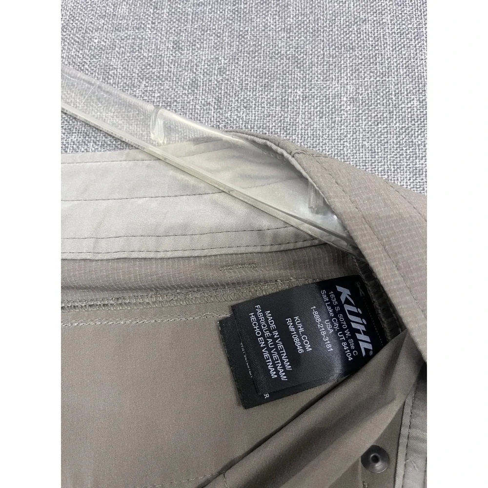 Kuhl Renegade Men 34 Khaki Tan Hiking Shorts Ripstop Technical Cargo 10 Inseam